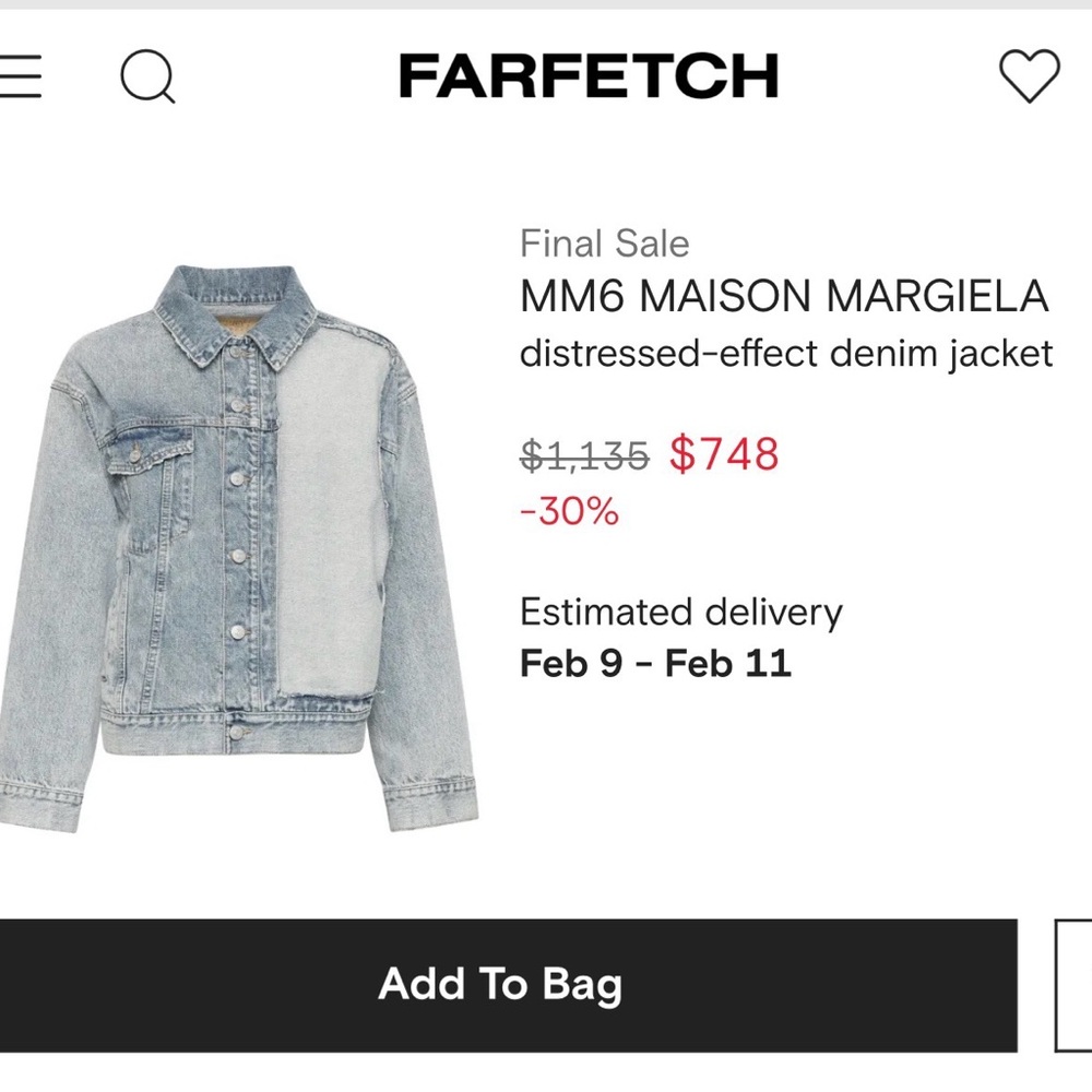 MM6 Maison Margiela Distressed Denim Jacket